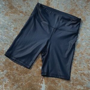 Faux Leather Biker Shorts